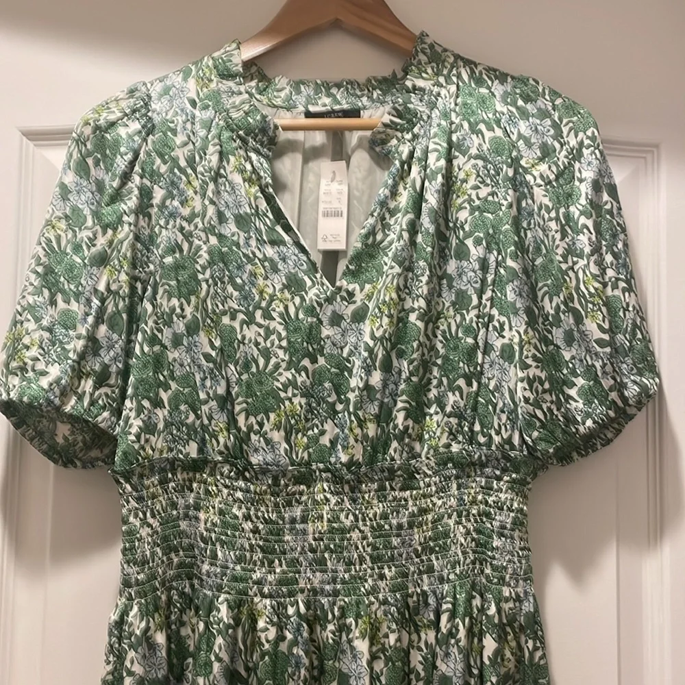 Green Floral J. Crew Dress - Picture 5 of 5
